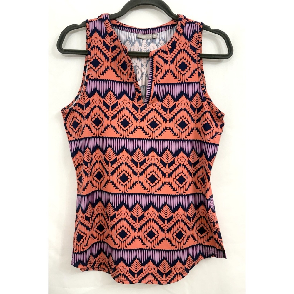 Ellie Kai Stretch Knit Sleeveless Top Pink Purple Navy Nylon Spandex Womens XS